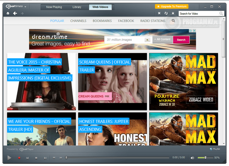 RealTimes (RealPlayer) – Odtwarzaj, organizuj i nagrywaj filmy i muzykę