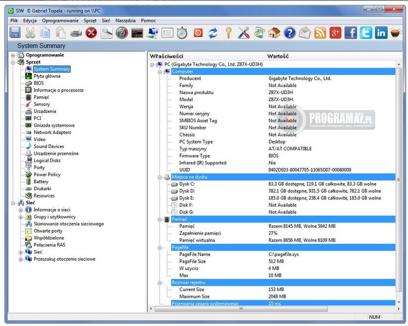 SIW (System Info for Windows) – Narzędzie do dokładnej analizy informacji o komputerze