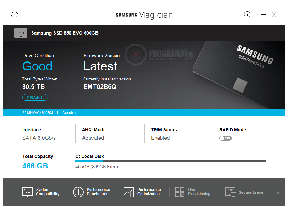 Samsung Magician – Program do optymalizacji dysków SSD marki Samsung