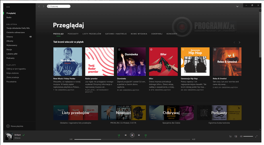 Spotify – Oficjalna aplikacja do obsługi serwisu muzycznego