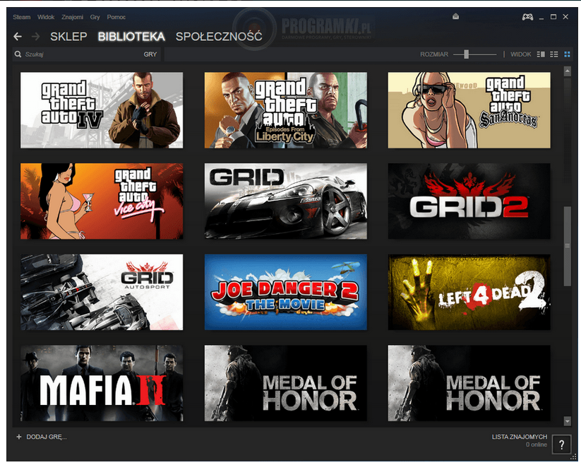 Steam – Oficjalny program do obsługi platformy cyfrowej dystrybucji gier komputerowych