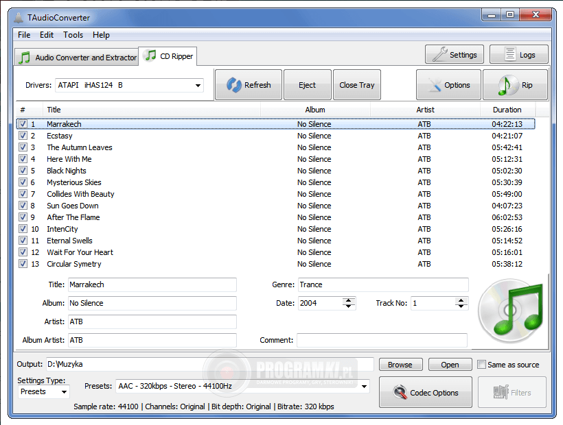 TAudioConverter – Konwerter audio do wielu formatów