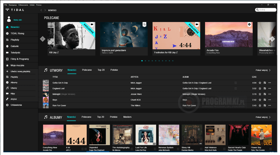 TIDAL – Oficjalny program do obsługi serwisu muzycznego