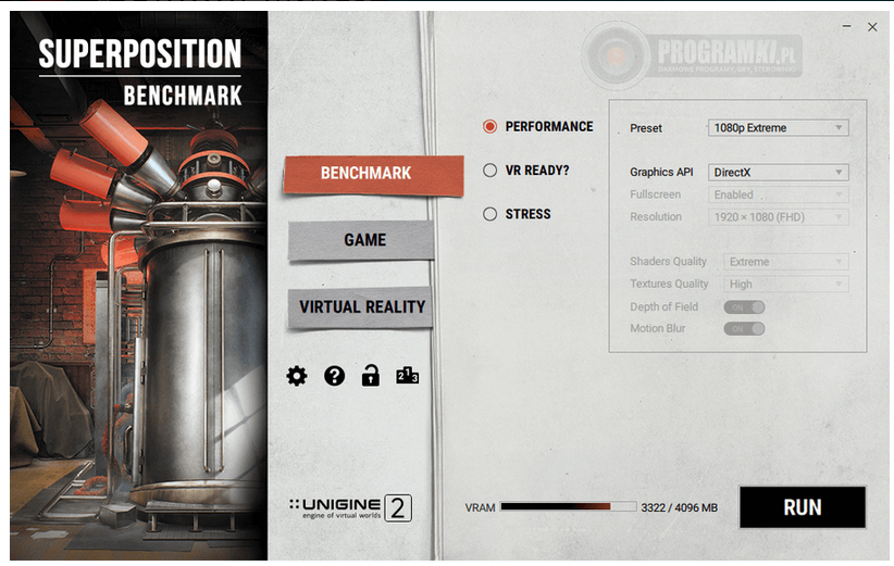 Unigine Superposition – Benchmark dla testowania wydajności i stabilności systemu