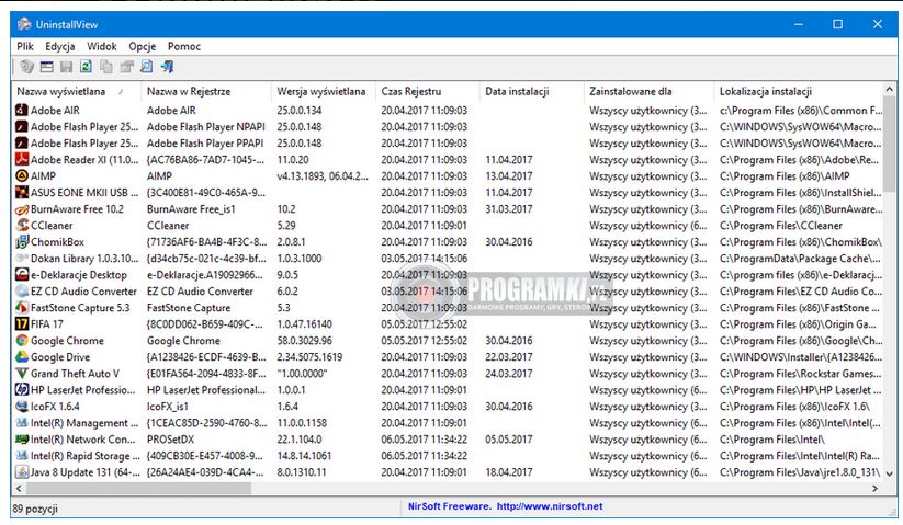 UninstallView – Narzędzie do usuwania programów z systemu Windows