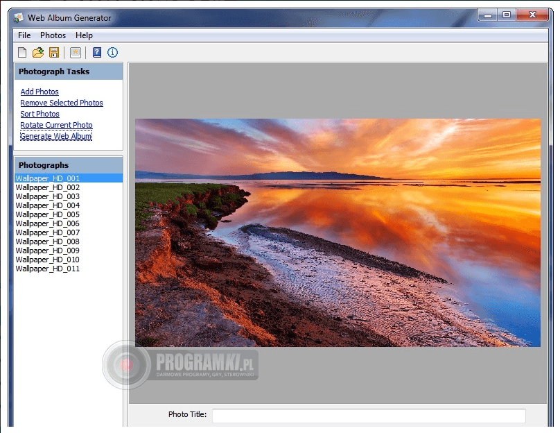 Web Album Generator – prosty program do tworzenia galerii internetowych