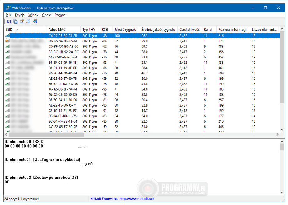 WifiInfoView – Program do wyświetlania informacji o sieciach bezprzewodowych