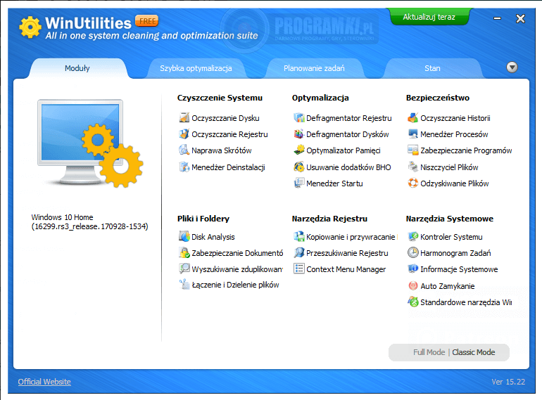 WinUtilities Free Edition – Program do zarządzania systemem Windows