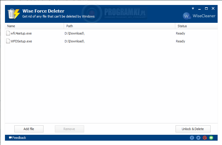 Wise Force Deleter – Prosty program do usuwania plików zablokowanych przez system