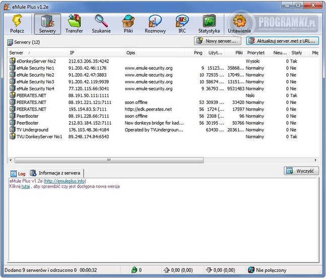 eMule Plus – Program do pobierania plików z sieci eDonkey
