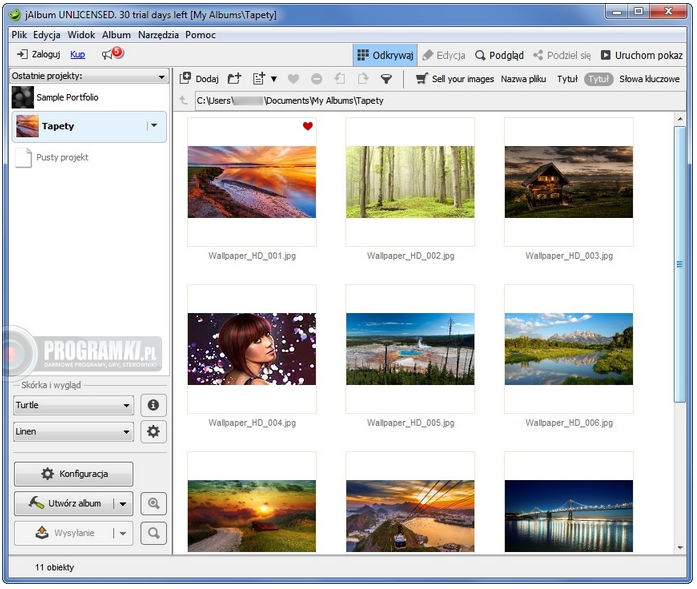 jAlbum – Program do tworzenia galerii internetowych