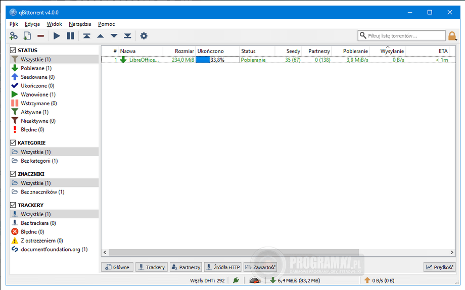 qBittorrent – Program do wymiany plików w sieci BitTorrent