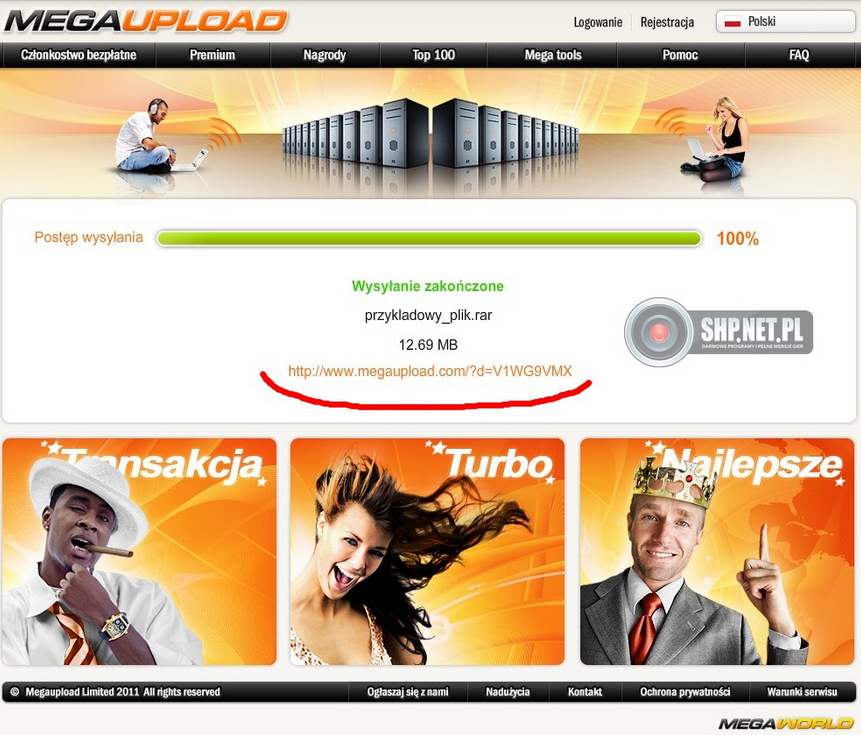 MEGAUPLOAD - jak ściągać i wysyłać pliki?