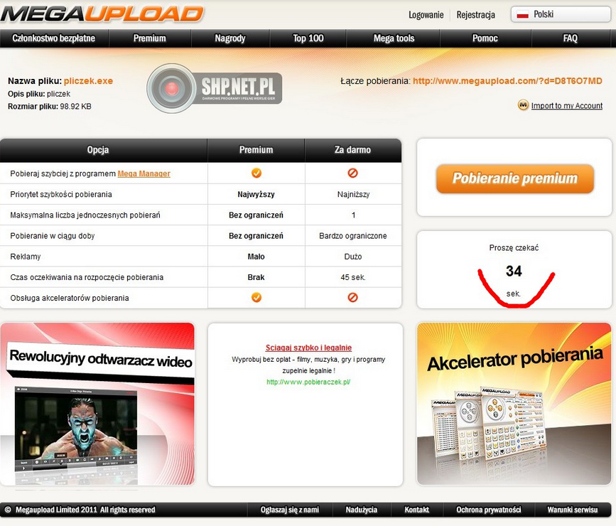 MEGAUPLOAD - jak ściągać i wysyłać pliki?