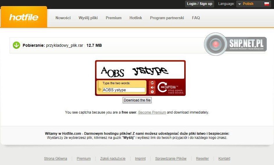 Hotfile - jak ściągać i wysyłać pliki?