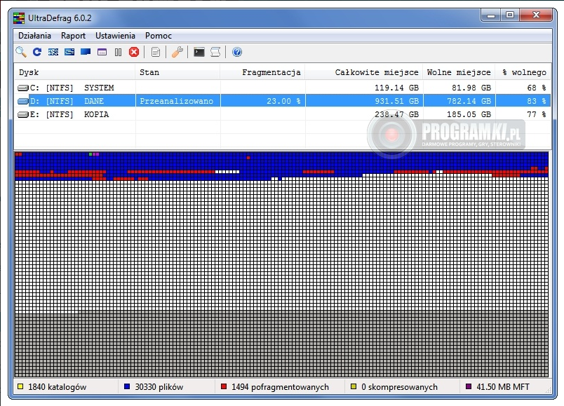 UltraDefrag – Narzędzie do defragmentacji dysków twardych